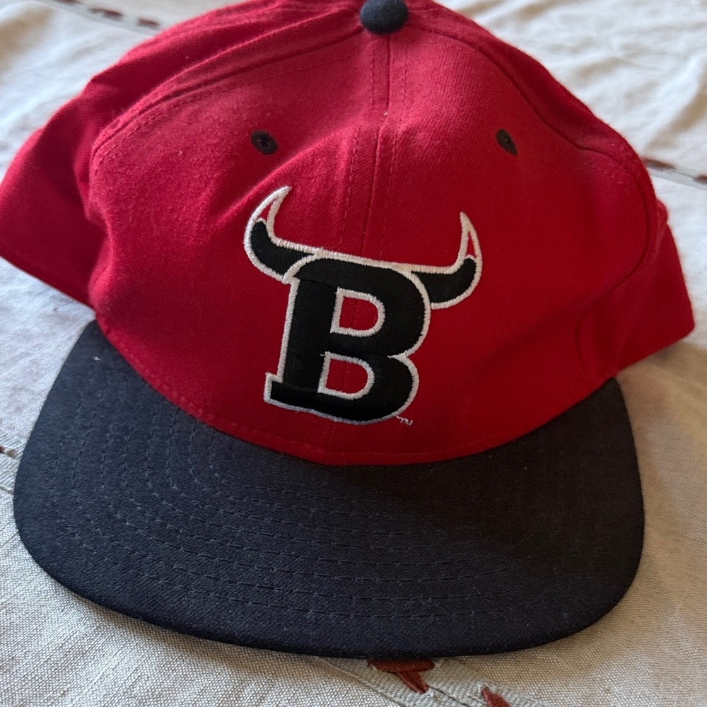 New Era Red and Black Bull Logo Hat
